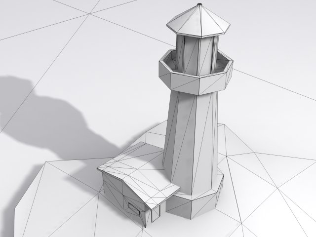 low-poly lighthouse 3D Model .c4d .max .obj .3ds .fbx .stl .blend 