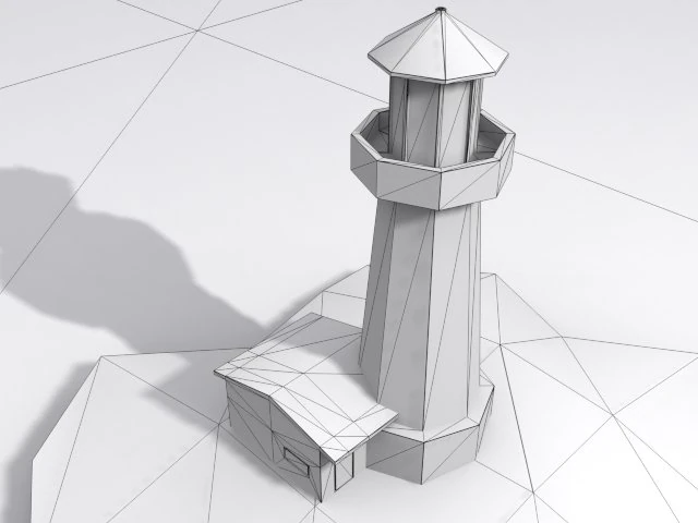 low-poly lighthouse 3D Model .c4d .max .obj .3ds .fbx .stl .blend 