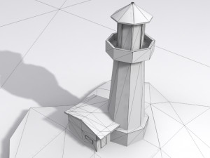 low-poly lighthouse 3D 모델