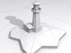 low-poly lighthouse 3D Model
