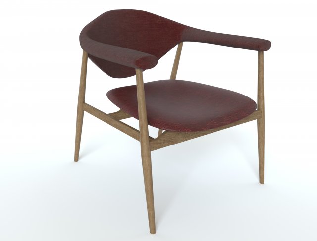 masculo gubi chair with wooden Modelo 3D .c4d .max .obj .3ds .fbx .stl .blend 