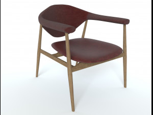 masculo gubi chair with wooden 3D 模型
