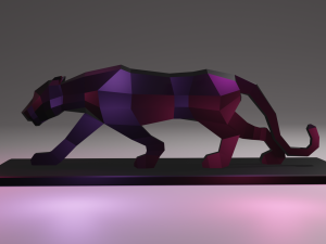 black panther statue lowpoly 3D Print Model