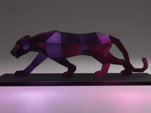 est&aacute;tua da pantera negra lowpoly Modelo de Impressão 3D