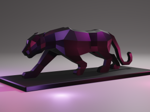 black panther statue lowpoly Modelo de Impressão 3D