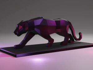 black panther statue lowpoly 3D Print Model