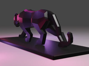black panther statue lowpoly 3D Print Model