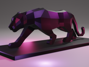 black panther statue lowpoly Modelo de Impressão 3D