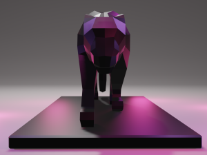 black panther statue lowpoly Modelo de Impressão 3D