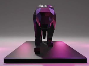 black panther statue lowpoly 3D Print Model