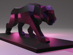 black panther statue lowpoly Modelo de Impressão 3D