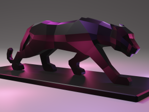 black panther statue lowpoly Modelo de Impressão 3D
