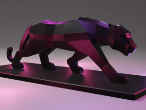 black panther statue lowpoly 3D Print Model