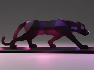 black panther statue lowpoly 3D Print Model