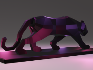 black panther statue lowpoly Modelo de Impressão 3D