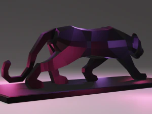black panther statue lowpoly 3D Print Model