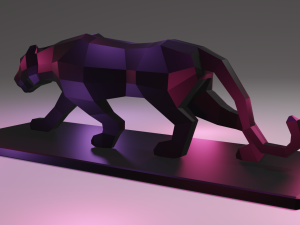 black panther statue lowpoly Modelo de Impressão 3D