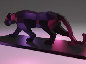 black panther statue lowpoly 3D Print Model