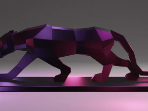 black panther statue lowpoly 3D Print Model