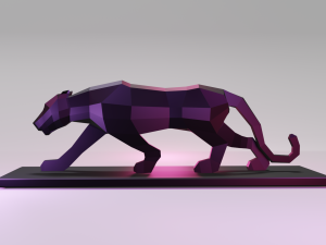 black panther statue lowpoly Modelo de Impressão 3D
