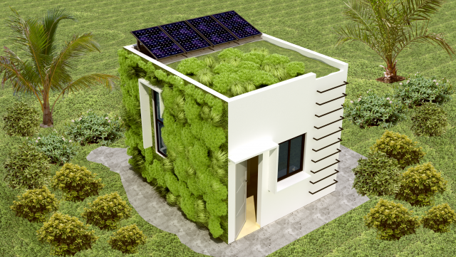 Small ecological house 3D Model .c4d .max .obj .3ds .fbx .stl .blend 
