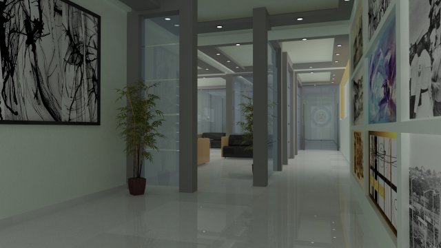 Police station lobby 3D Модель .c4d .max .obj .3ds .fbx .stl .blend