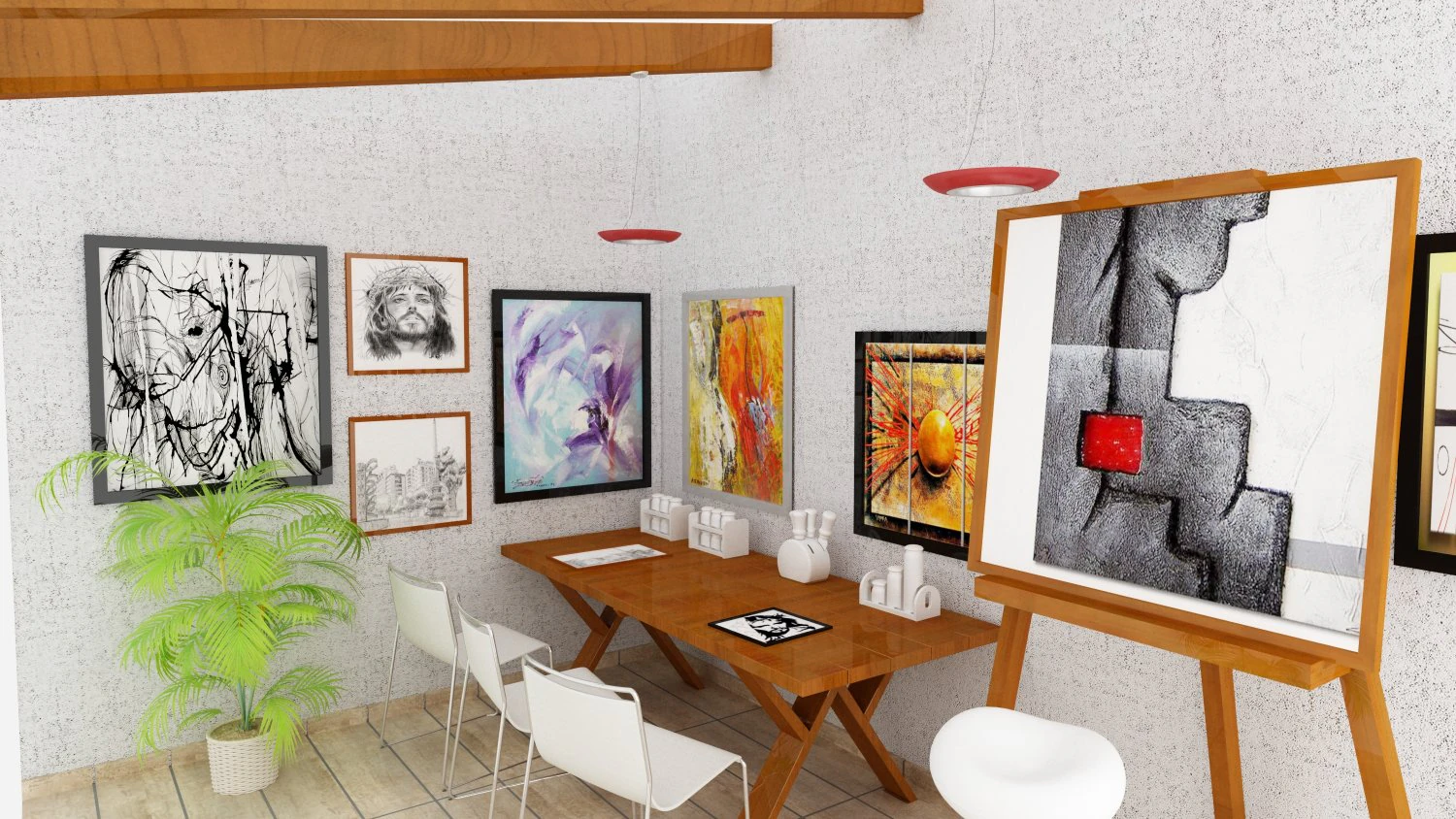 Artist room 3D Model .c4d .max .obj .3ds .fbx .stl .blend 