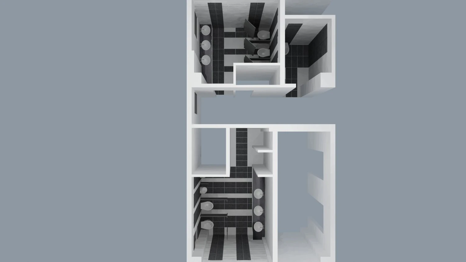 Public bath 3D Model .c4d .max .obj .3ds .fbx .stl .blend