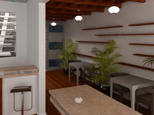 छोटा और निजी बार 3D मॉडल