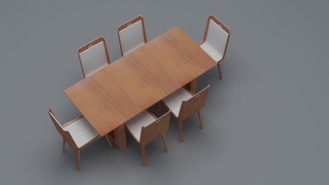 Chairs and table 3D 모델 .c4d .max .obj .3ds .fbx .stl .blend