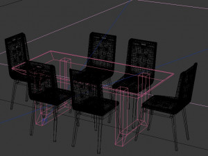 Chairs and table 3D 모델