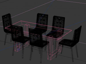 Chairs and table 3D Model