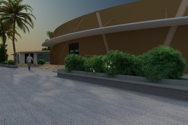 Auditorium exterior repdom 3D Модель .c4d .max .obj .3ds .fbx .stl .blend 