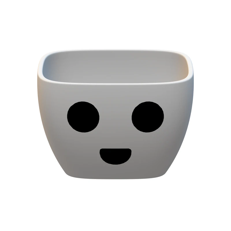 flower pot with face 3D Print Model .c4d .max .obj .3ds .fbx .stl .blend 