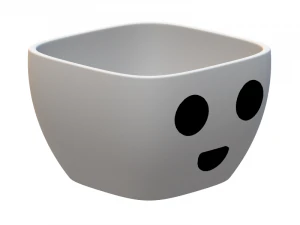 flower pot with face 3D Print Model