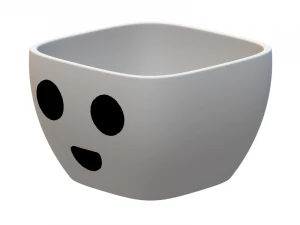 flower pot with face 3D Print Model