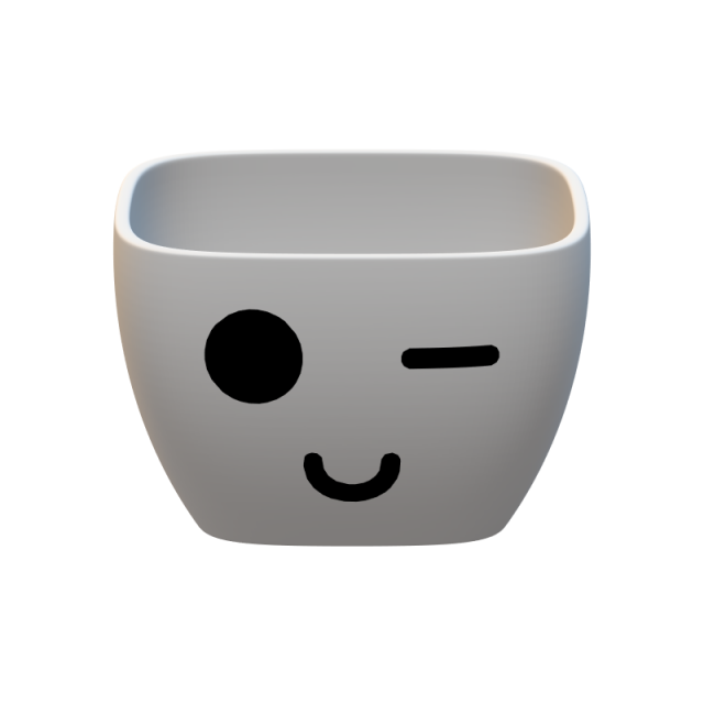 flower pot with face 3D 프린트 모델 .c4d .max .obj .3ds .fbx .stl .blend 