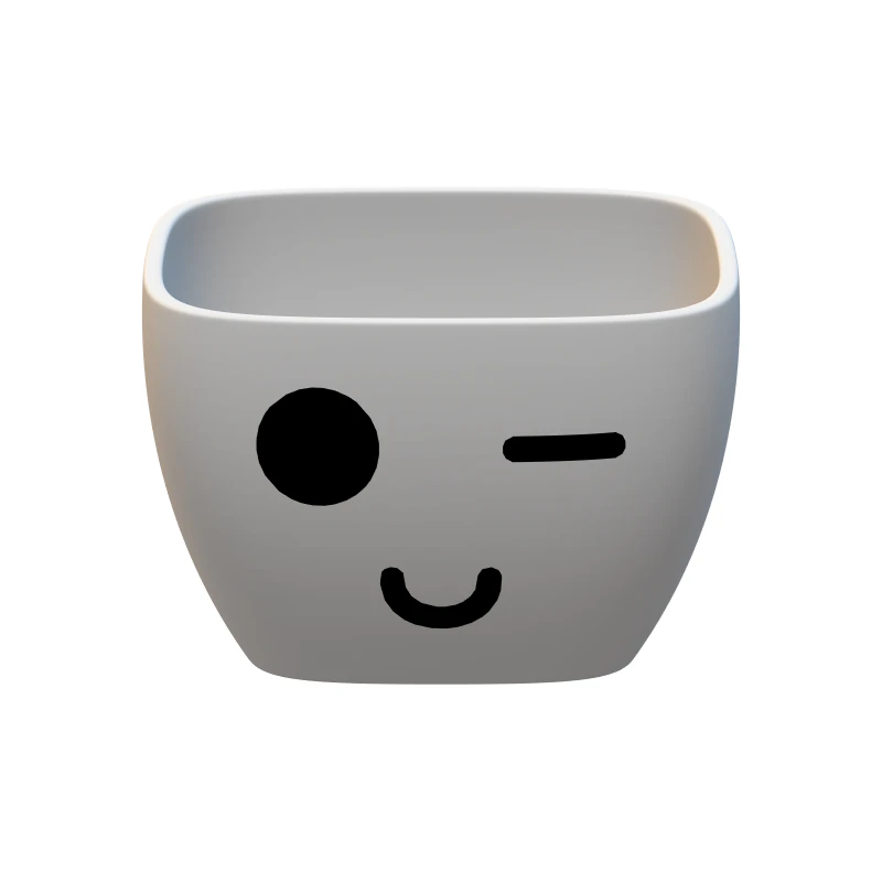 flower pot with face 3D Print Model .c4d .max .obj .3ds .fbx .stl .blend 