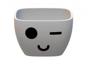 flower pot with face 3D Print Model