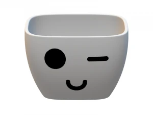 vaso de flores com rosto Modelo de Impressão 3D