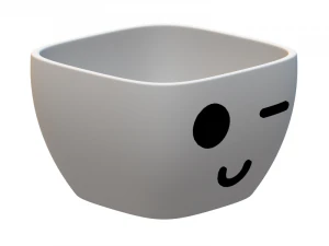 flower pot with face 3D Print Model