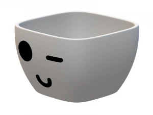 flower pot with face 3D Print Model