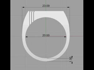 signet ring with rectangular stone 3D Model