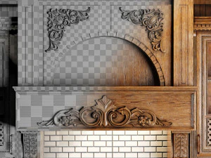 classic wooden luxury kitchen deluxe 3D Model