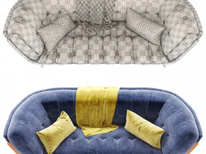 studio fabric sofa 3D Model