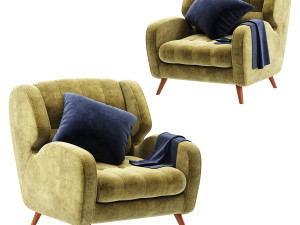 studio fabric armchair Modello 3D