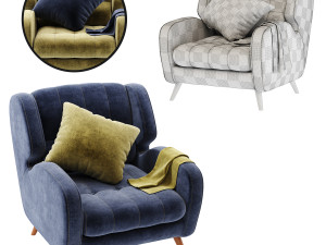 studio fabric armchair Modello 3D