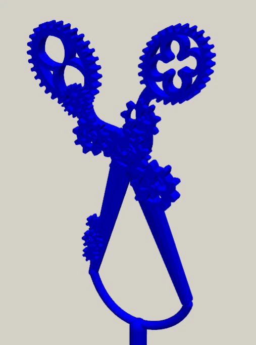 steampunk scissors pendant gears 3D Print Model .c4d .max .obj .3ds .fbx .stl .blend 