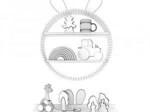toys and furniture set 3D Model