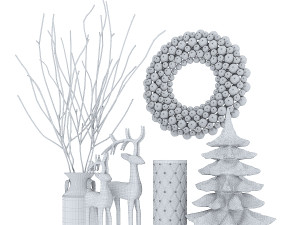 new year decor set 3Dモデル